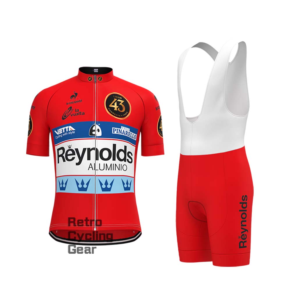 43 red Reynolds Retro Long Sleeve Cycling Kits