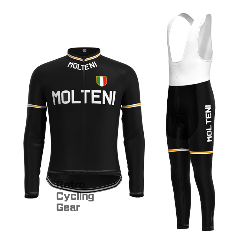 MOLTENI Black Retro Short Sleeve Cycling Kit