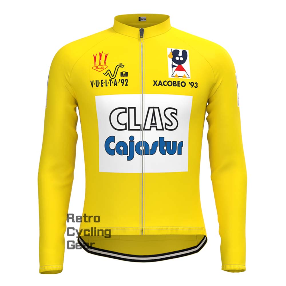 CLAS Yellow Retro Long Sleeve Cycling Kits