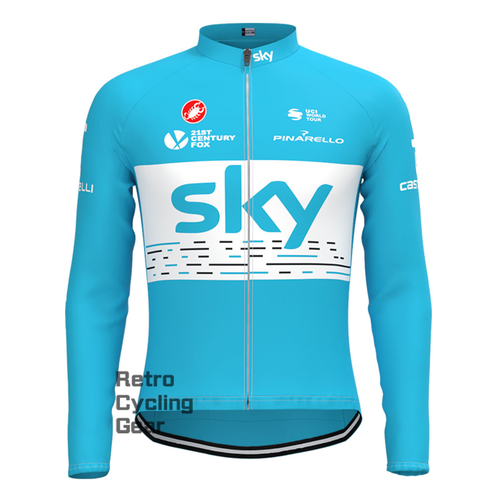 2018 blue sky Retro Long Sleeve Cycling Kits