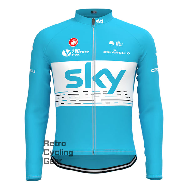 2018 blue sky Retro Long Sleeve Jersey