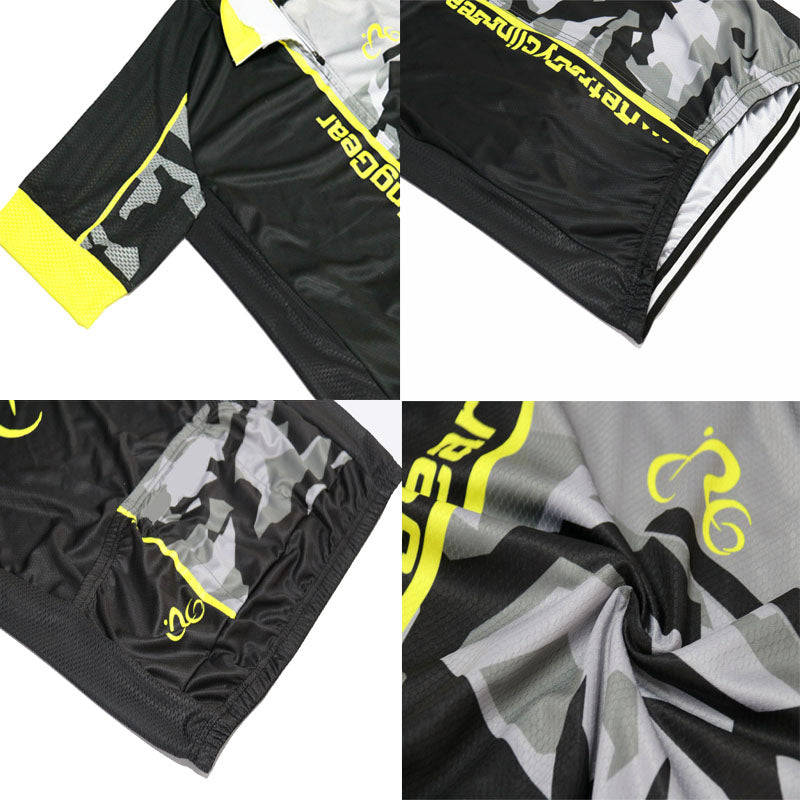 Yellow CARRERA Retro Short Sleeve Cycling Kits