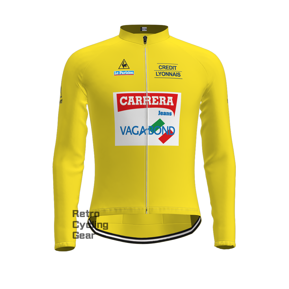 Yellow CARRERA Retro Long Sleeve Cycling Kits