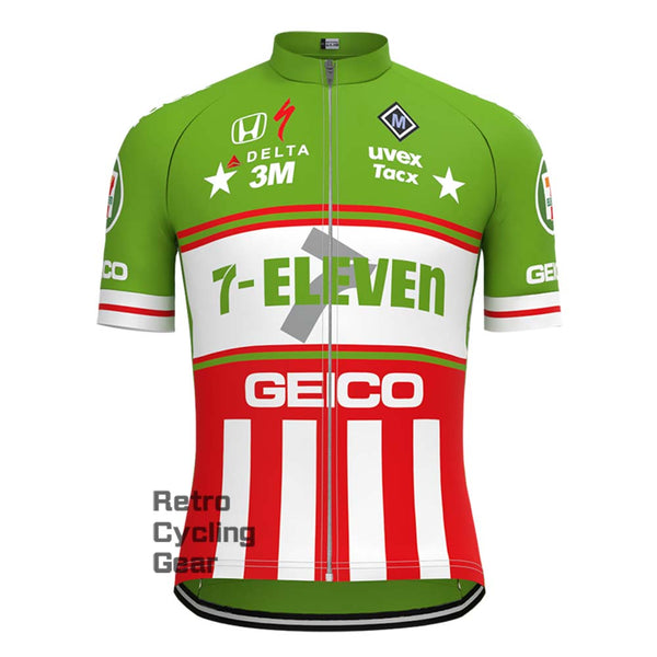 7-ELEVEN Green Retro Short Sleeve Cycling Jersey