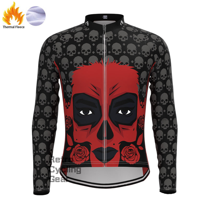 Red Skull Fleece Long Sleeve Jersey