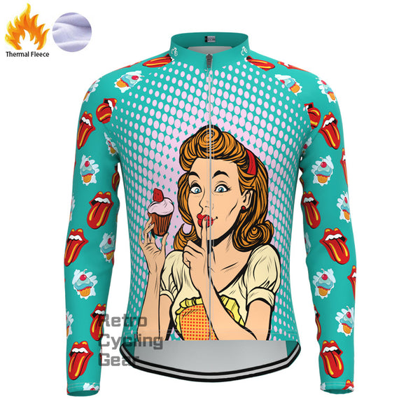 Housewife cake Fleece Long Sleeve Jersey