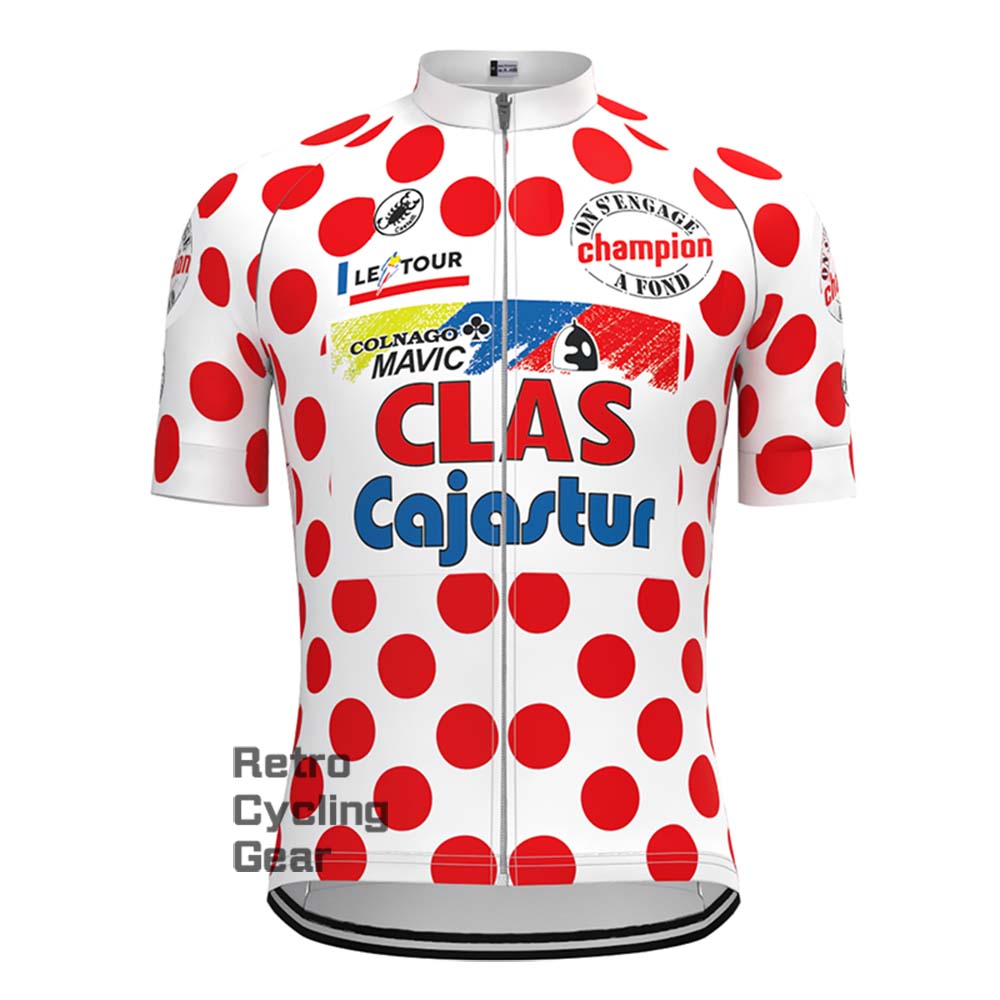 Red dot CLAS Retro Short Sleeve Cycling Jersey