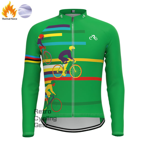 Green ride Fleece Long Sleeve Jersey