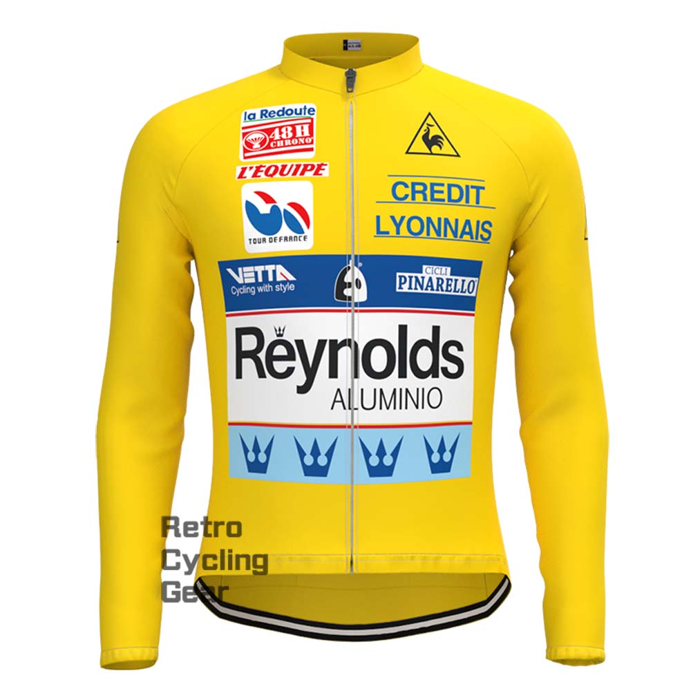 1990s yellow Reynolds Retro Long Sleeve Cycling Kits