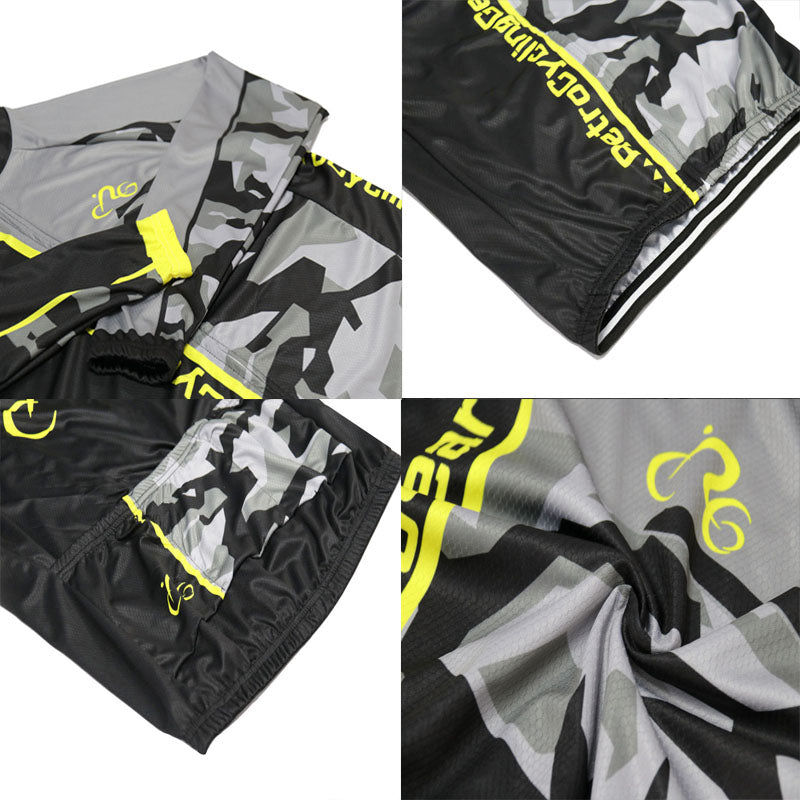 T yellow Retro Long Sleeve Cycling Kits