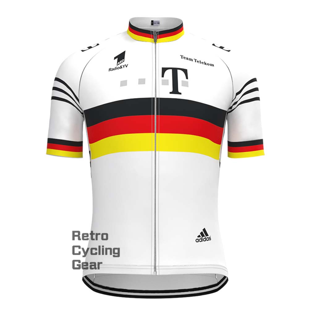 T white Retro Short Sleeve Cycling Kits