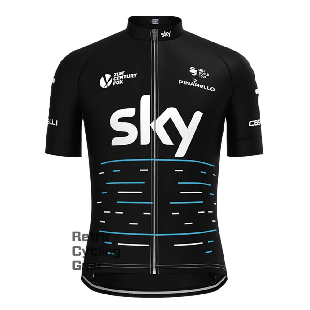 2017 black sky Retro Long Sleeve Cycling Kits