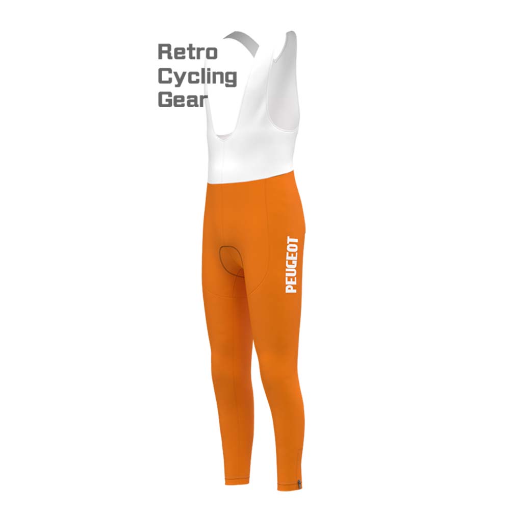 Orange PEUGEOT Retro Long Sleeve Cycling Kits