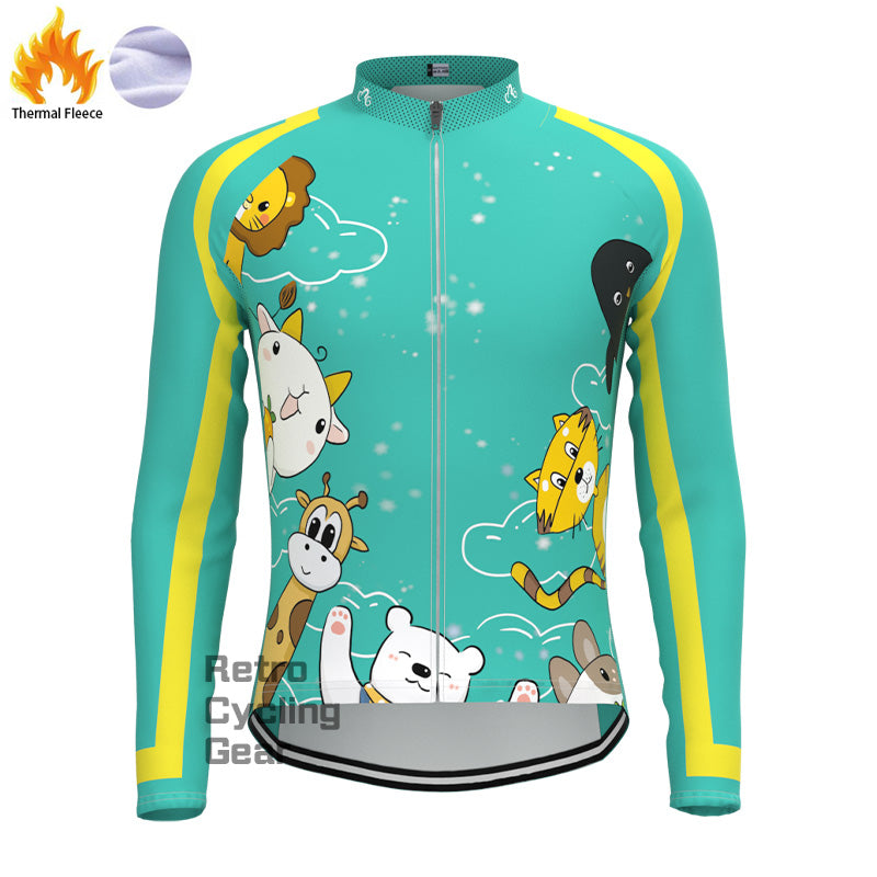 Green critter Fleece Long Sleeve Jersey