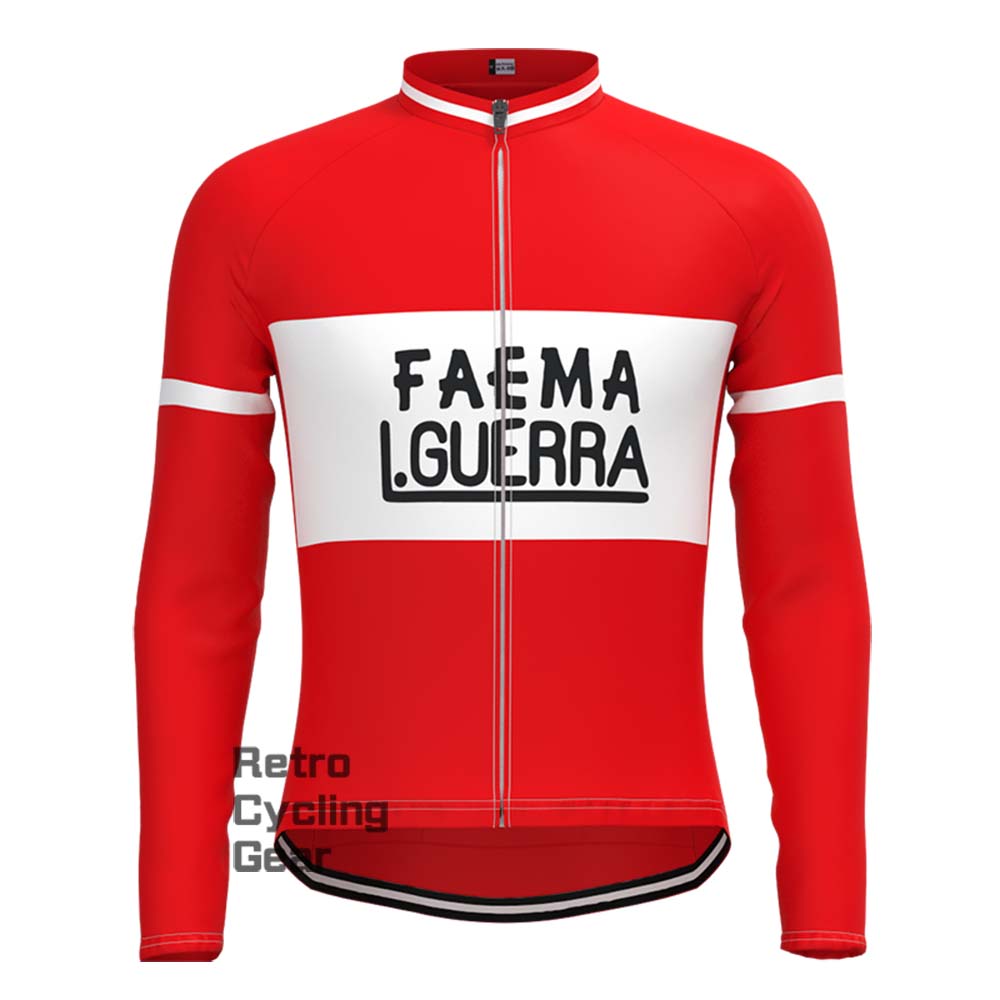 Red FAEMA Retro Long Sleeve Cycling Kits