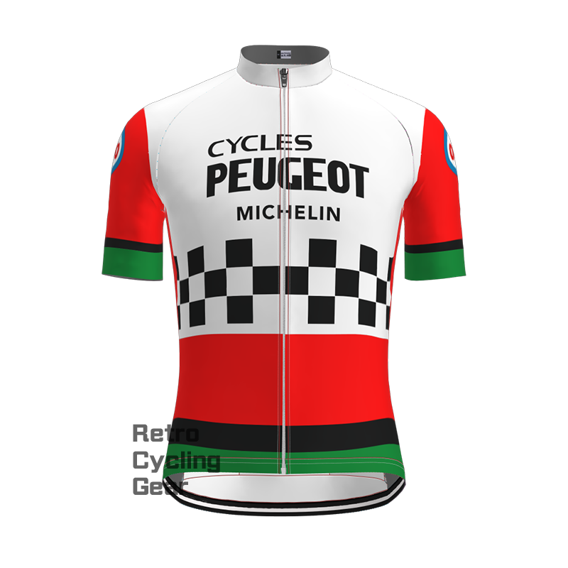 Red Peugeot Retro Short Sleeve Cycling Kits