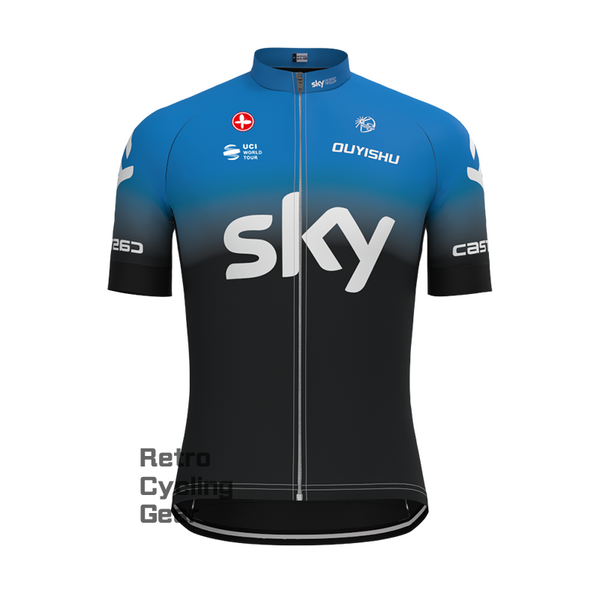 sky Retro Short Sleeve Cycling Jersey