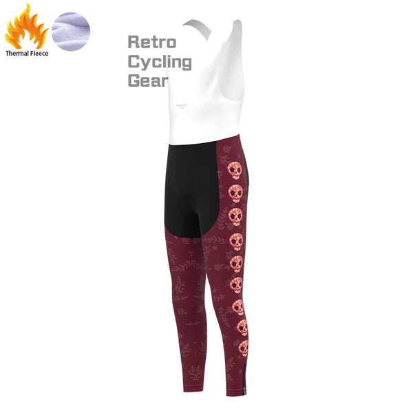 skull Fleece Bib Cycling Pants