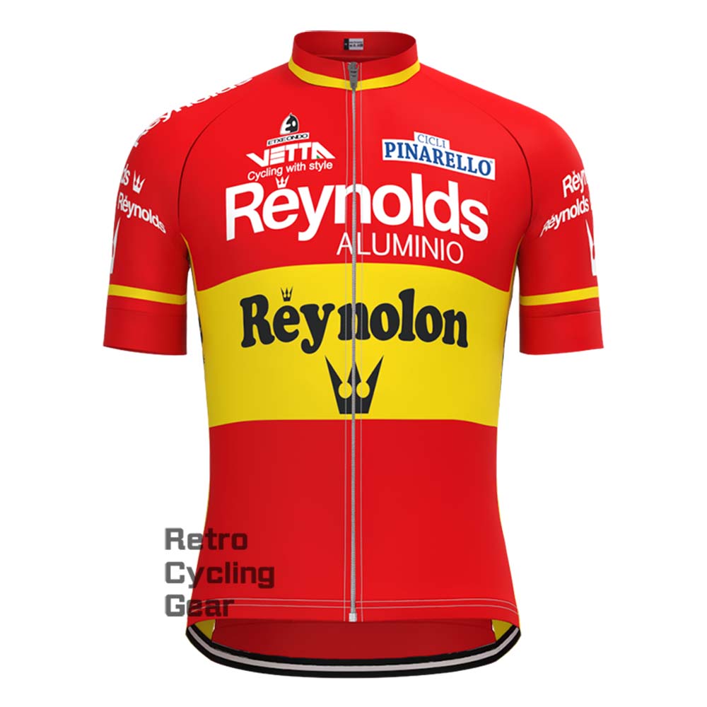 1990s Red Reynolds Retro Short Sleeve Cycling Kits