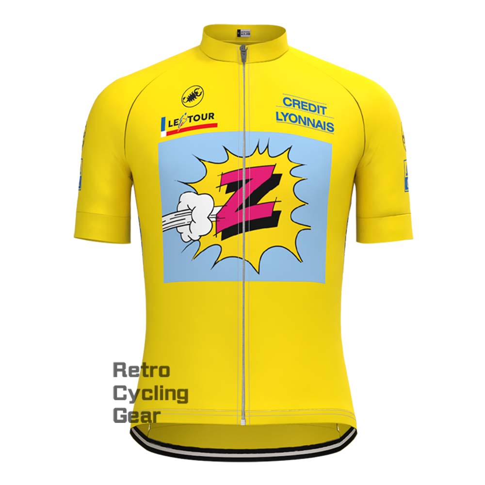 Z Yellow Retro Short Sleeve Cycling Jersey