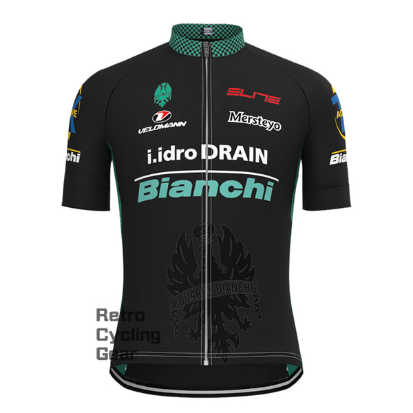 black  Bianchi Short Sleeve Cycling Jersey