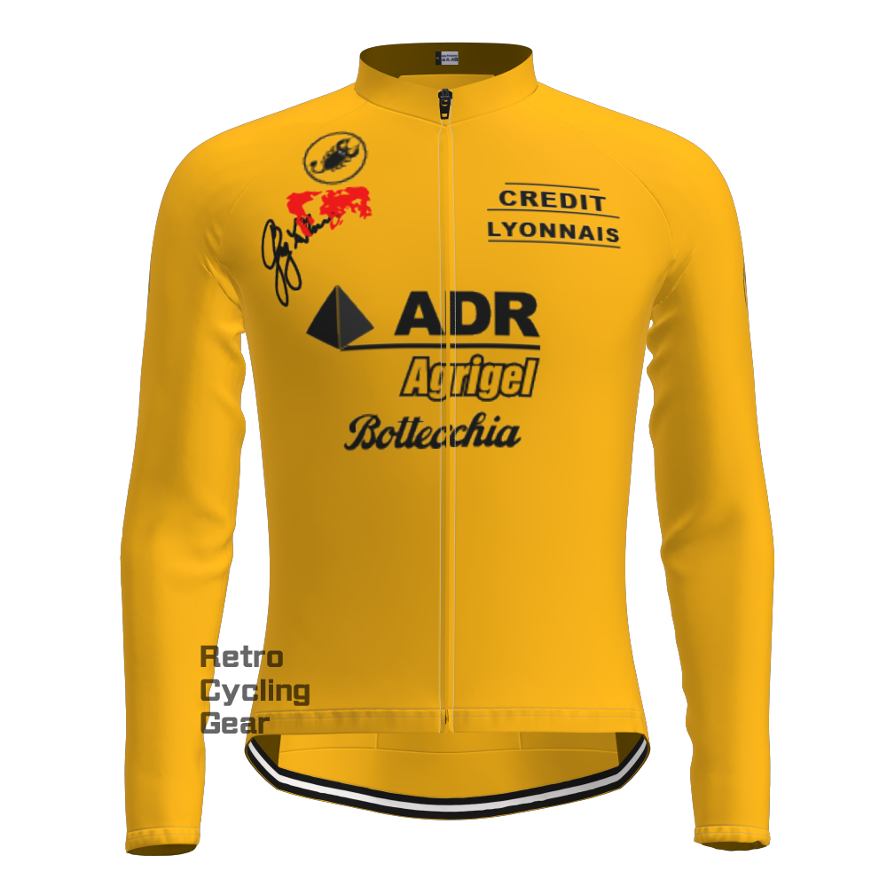 Yellow-ADR Retro Long Sleeve Cycling Kits