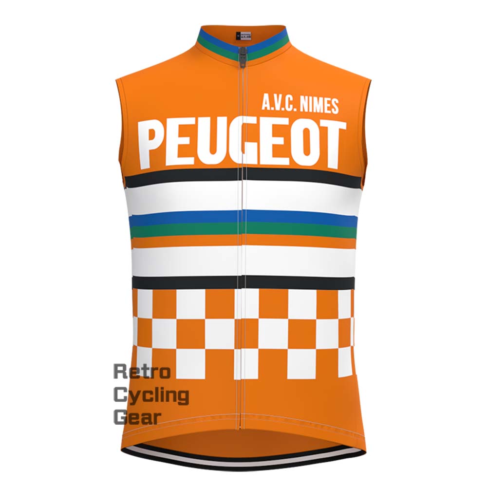 Orange PEUGEOT Retro Short Sleeve Cycling Kits