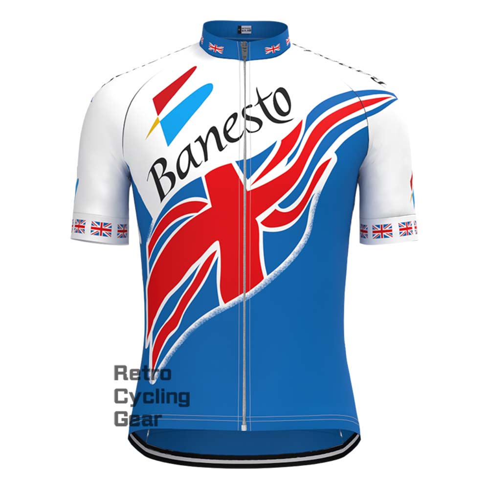 Banesto blue Retro Short Sleeve Cycling Kits