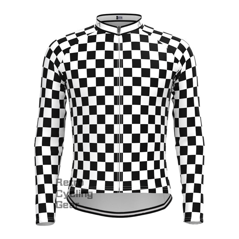 Black and white check Long Sleeve Jersey