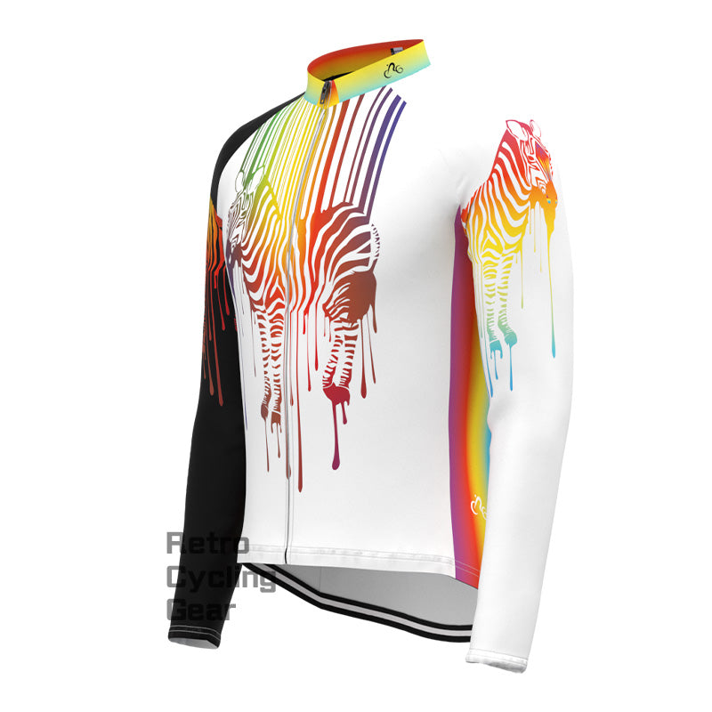 Rainbow Zebra Fleece Long Sleeve Jersey