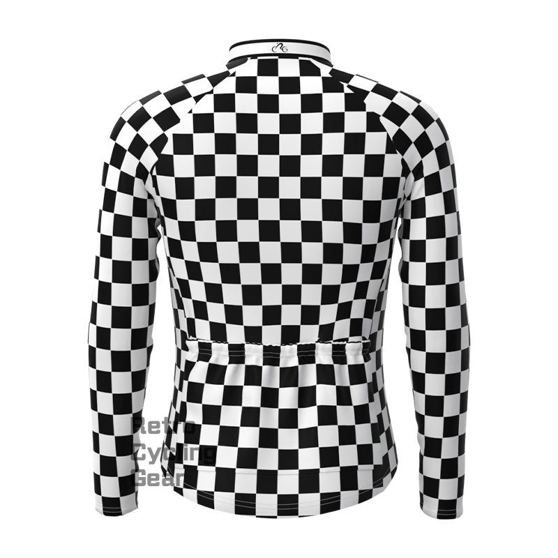 Black and white check Long Sleeve Jersey