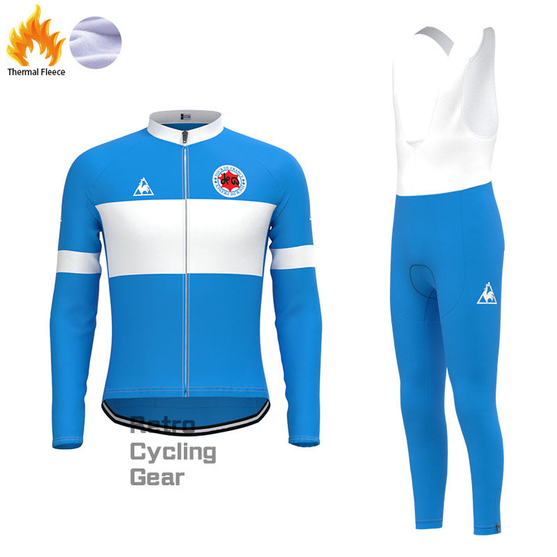 Tour de France Blue Fleece Retro Cycling Kits