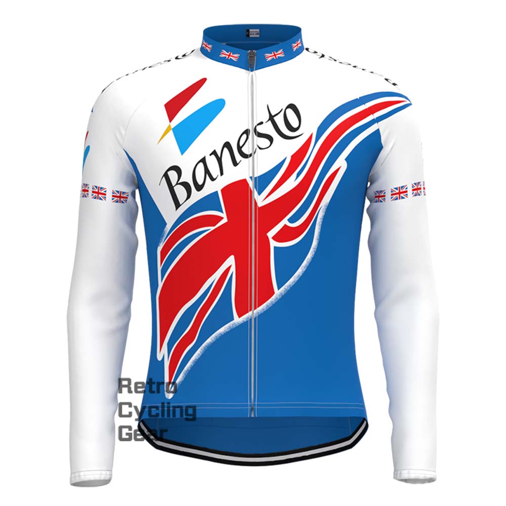 Banesto blue Retro Long Sleeve Jersey