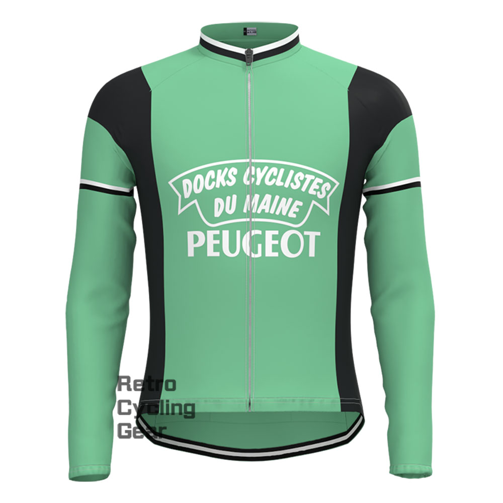 Green PEUGEOT Retro Long Sleeve Jersey