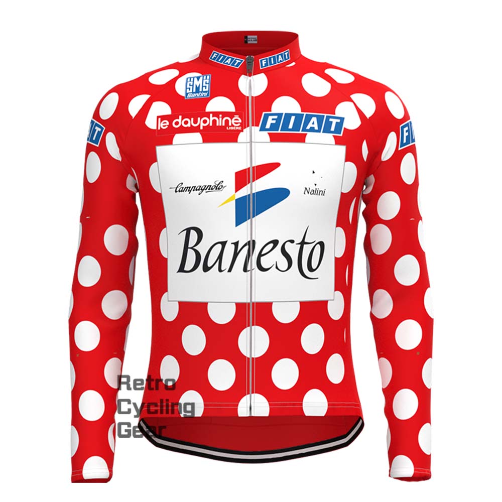 Red Banesto Retro Long Sleeve Cycling Kits