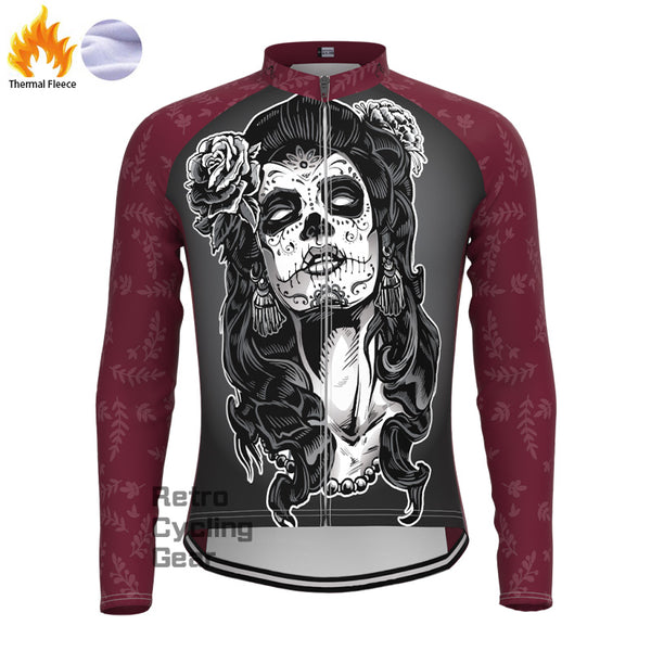 Female skull Fleece Long Sleeve Jersey