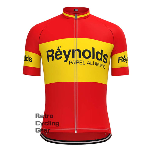 1980s red Reynolds Retro Short Sleeve Cycling Jersey