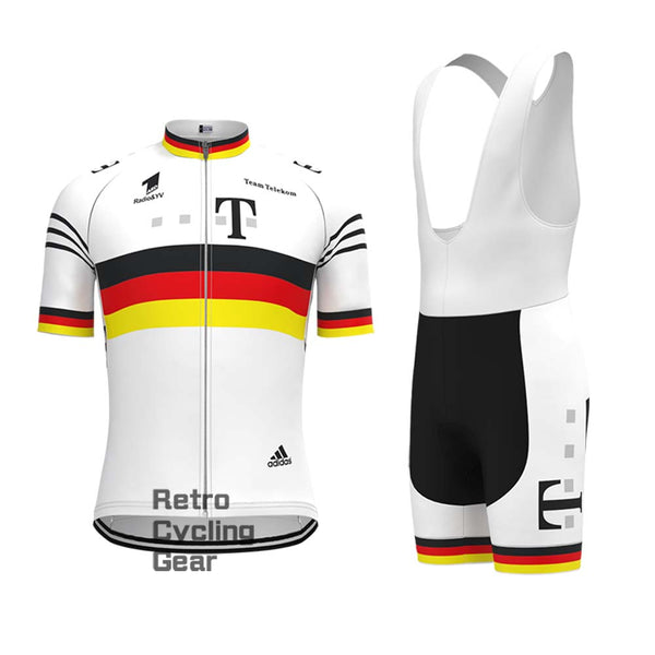 T white Retro Short Sleeve Cycling Kits