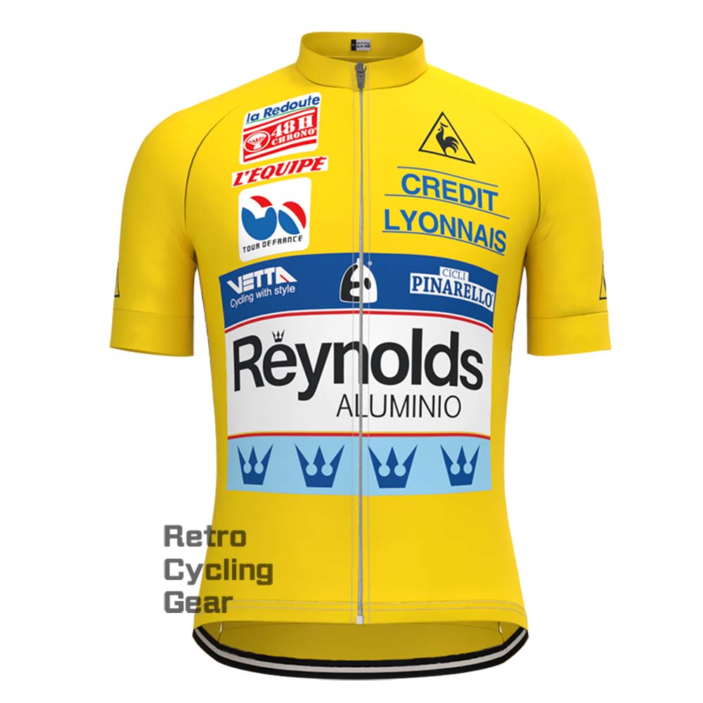 1990s yellow Reynolds Retro Short Sleeve Cycling Kits