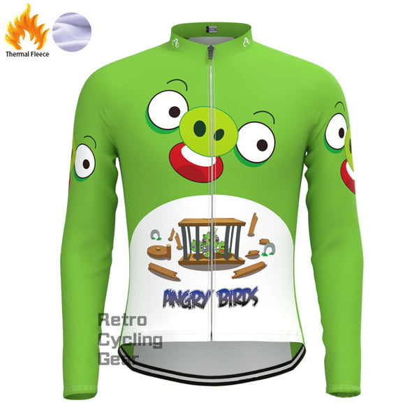 Green piglet Fleece Long Sleeve Jersey