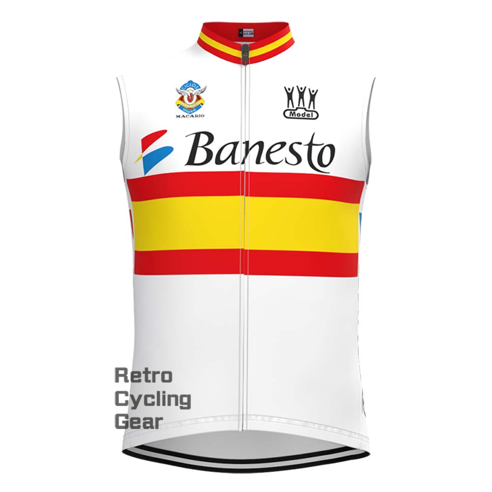 White Banesto Retro Short Sleeve Cycling Kits