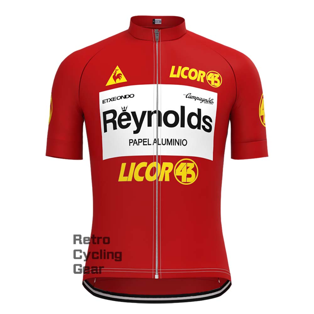 Red Reynolds Retro Long Sleeve Cycling Kits