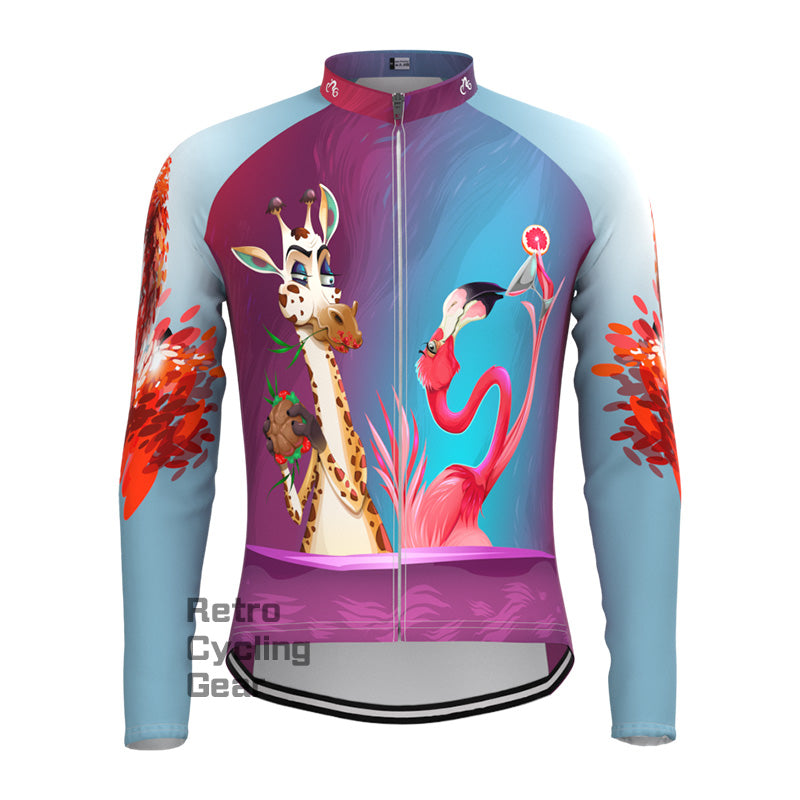 Giraffe flamingos Long Sleeve Jersey