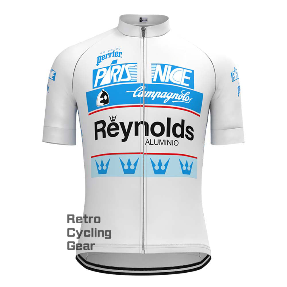 white Reynolds Retro Short Sleeve Cycling Kits