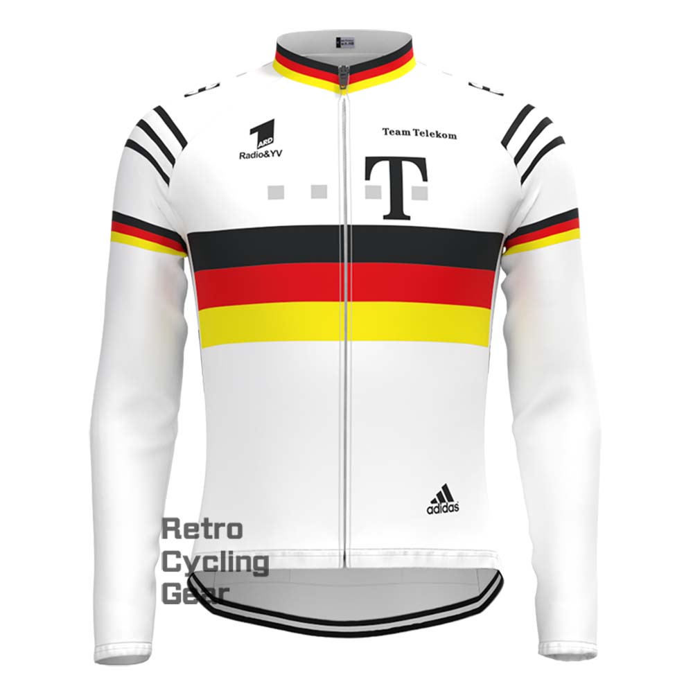 T white Retro Long Sleeve Cycling Kits