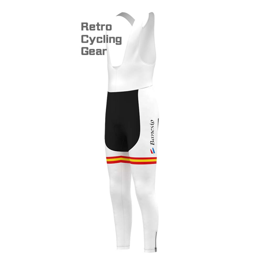 White Banesto Retro Long Sleeve Cycling Kits