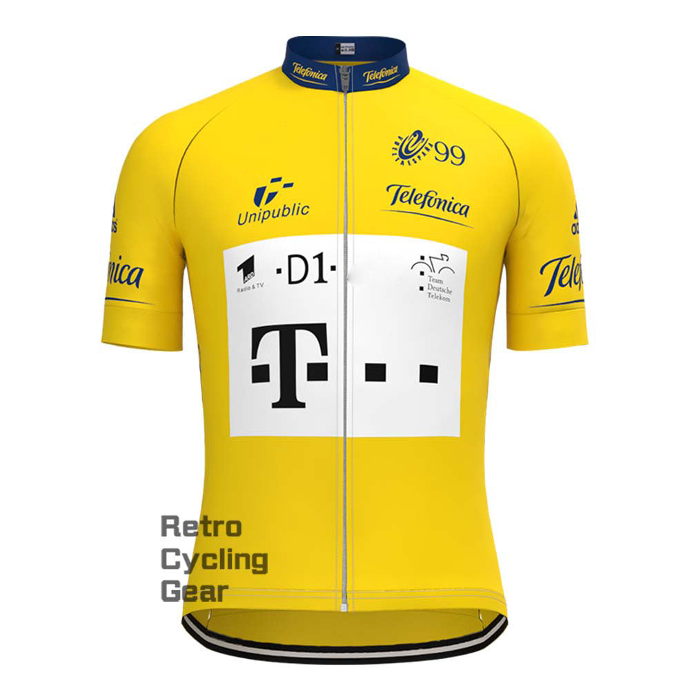 T yellow Retro Short Sleeve Cycling Kits