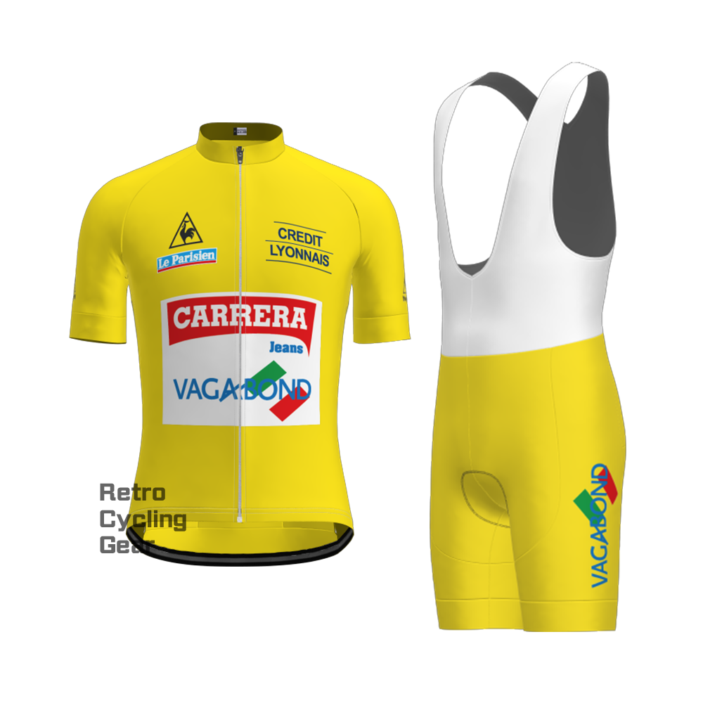 Yellow CARRERA Retro Long Sleeve Cycling Kits