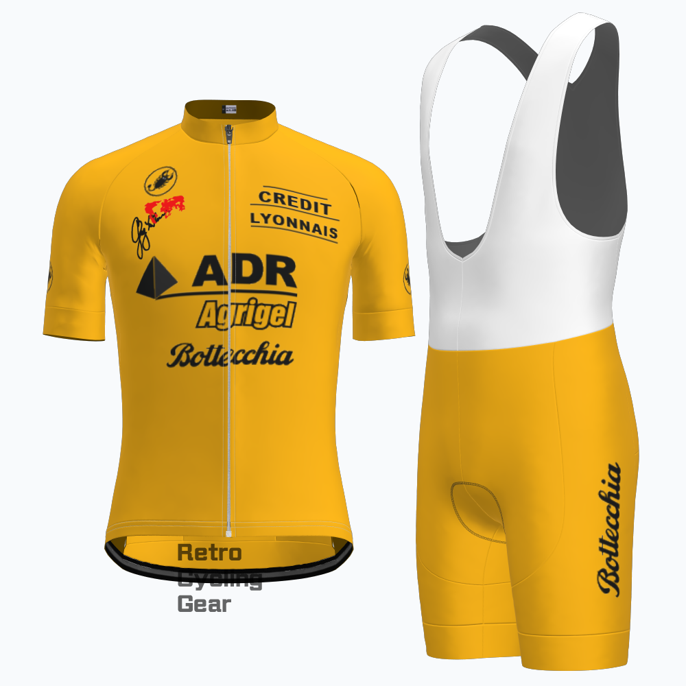 Yellow-ADR Retro Long Sleeve Cycling Kits