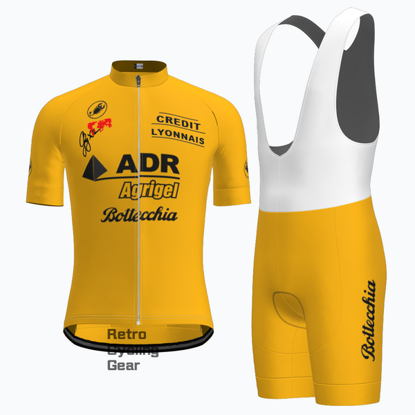 Yellow-ADR Retro Short Sleeve Cycling Kits